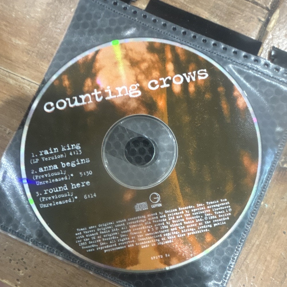 Counting Crows - Rain King CD Single (1993, Geffen) Rock Paper Sleeve